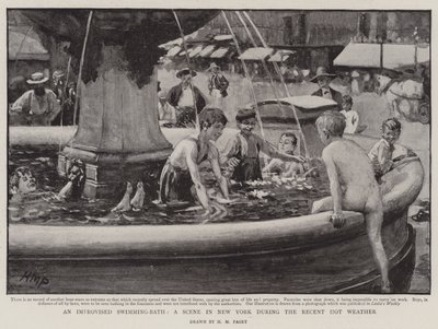 Une piscine improvisée, une scène à New York pendant la récente canicule - Henry Marriott Paget